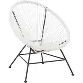 Millicent Outdoor Accent Chair in Black Metal & White Rope