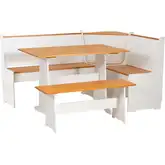 Ardmore 5-Piece Dining Nook Set in White & Pine Wood
