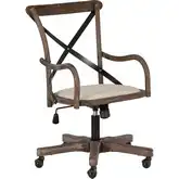 Carson Cafe Office Chair in Gray Wash Wood & Neutral Fabric