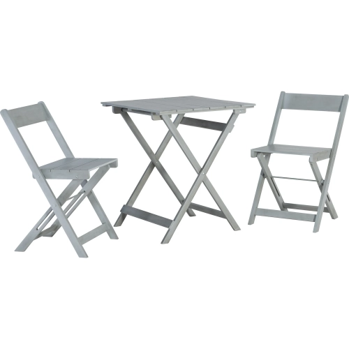 Rockport Outdoor 3-Piece Chair & Side Table Set in Gray