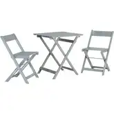 Rockport Outdoor 3-Piece Chair & Side Table Set in Gray