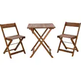 Rockport Outdoor 3-Piece Chair & Side Table Set in Brown