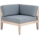 Summerlyn Outdoor Sectional Corner Chair in Gray Fabric & Natural