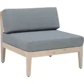 Summerlyn Outdoor Sectional Middle Chair in Gray Fabric & Natural