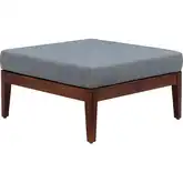 Summerlyn Outdoor Ottoman in Gray Fabric & Walnut