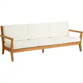 Carenen Outdoor Sofa in Teak & Antique White Fabric