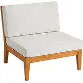 Fontana Outdoor Armless Chair in Teak & Antique White Fabric