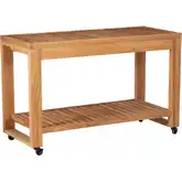 Carenen Outdoor Kitchen Island in Natural Teak