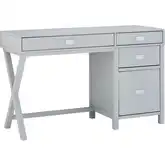 Peggy Side Storage Desk in Gray