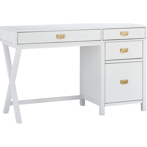 Peggy Side Storage Desk in White