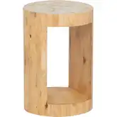 Pensfold Side Table in Wood & Beige Capiz Shell
