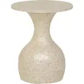 Peary Hourglass Side Table in Cream Capiz Shell