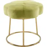Seraphina Accent Vanity Stool in Light Green Velvet & Gold