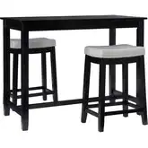 Claridge 3-Piece Counter Dining Set in Black & Gray Eco Leather