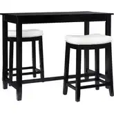 Claridge 3-Piece Counter Dining Set in Black & White Eco Leather