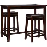 Claridge 3-Piece Counter Dining Set in Brown & Brown Eco Leather