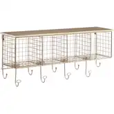 Four Cubby Wall Shelf in Gold