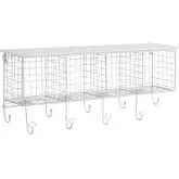 Four Cubby Wall Shelf in White