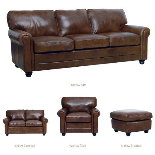 Andrew Ottoman (Shown in Havana Brown Leather)