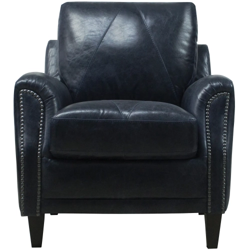 Anya Accent Chair (Shown in Diamond Stitched Distressed Midnight Blue Italian Leather)