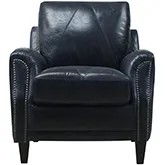 Anya Accent Chair (Shown in Diamond Stitched Distressed Midnight Blue Italian Leather)