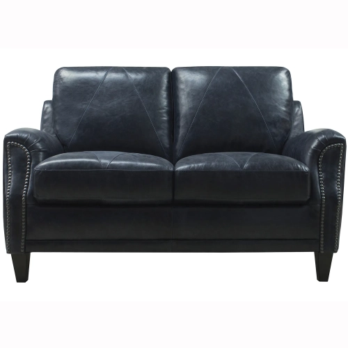 Anya Loveseat (Shown in Diamond Stitched Distressed Midnight Blue Italian Leather)