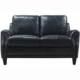 Anya Loveseat (Shown in Diamond Stitched Distressed Midnight Blue Italian Leather)