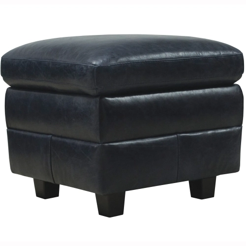 Anya Ottoman (Shown in Diamond Stitched Distressed Midnight Blue Italian Leather)
