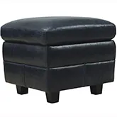 Anya Ottoman (Shown in Diamond Stitched Distressed Midnight Blue Italian Leather)