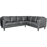 Ava 3 Piece Left Arm Facing Sectional Sofa (Shown in Bomber Gray Top Grain Leather)