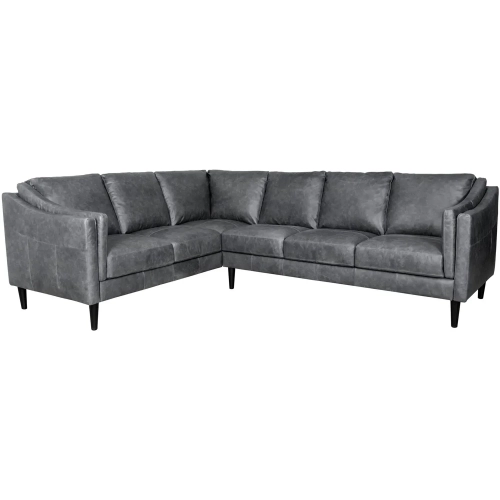 Ava 3 Piece Right Arm Facing Sectional Sofa (Shown in Bomber Gray Top Grain Leather)