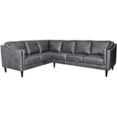 Ava 3 Piece Right Arm Facing Sectional Sofa (Shown in Bomber Gray Top Grain Leather)