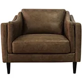 Ava Accent Chair (Shown in Distressed Bomber Tan Brown Top Grain Leather)