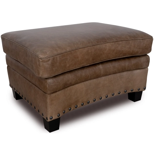 Bennett Ottoman (Shown in Distressed Bomber Tan Brown Top Grain Leather)