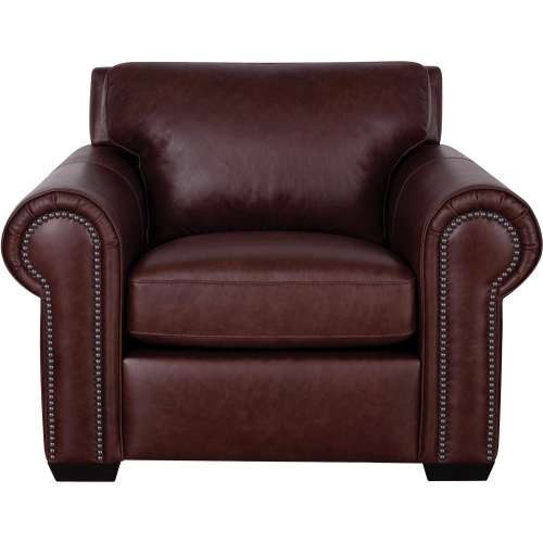 Henry Accent Chair (Shown in Merlot Red Top Grain Leather)