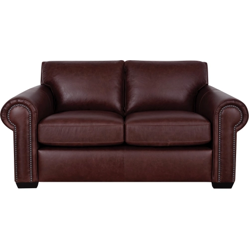 Henry Loveseat (Shown in Merlot Red Top Grain Leather)