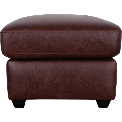 Henry Ottoman (Shown in Merlot Red Top Grain Leather)