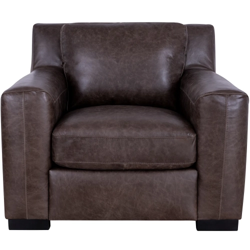 Nora Accent Chair (Shown in Distressed Bomber Walnut Brown Top Grain Leather)