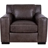 Nora Accent Chair (Shown in Distressed Bomber Walnut Brown Top Grain Leather)