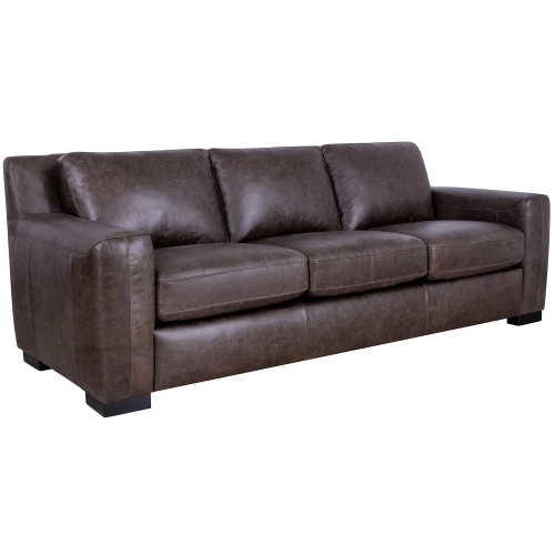 Nora Sofa (Shown in Distressed Bomber Walnut Brown Top Grain Leather)
