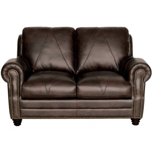 Solomon Loveseat (Shown in Chocolate Brown Top Grain Leather)