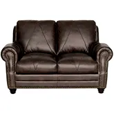 Solomon Loveseat (Shown in Chocolate Brown Top Grain Leather)