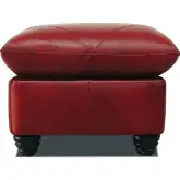 Weston Ottoman (Shown in Cherry Red Top Grain Leather)