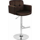 Stout Adjustable Bar Stool in Brown Leatherette