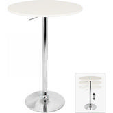 Adjustable Bar Table in White
