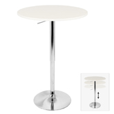 Elia Adjustable Bar Table in White
