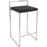 Fuji Stacker 27" Counter Height Stool in Black (Set of 2)