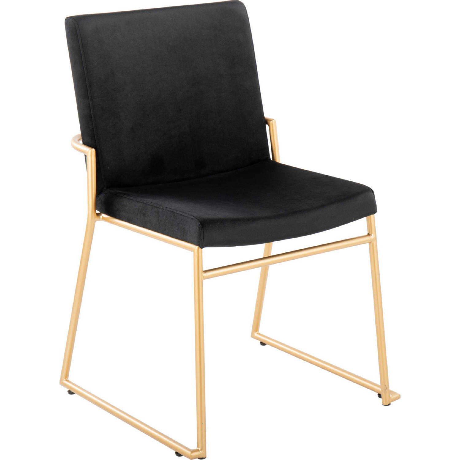 LumiSource Gold Steel, Black Velvet Dutchess Dining Chair - Set of 2 - Thumbnail 3