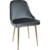Marcel Dining Chair in Blue Velvet & Gold Frame (Set of 2)