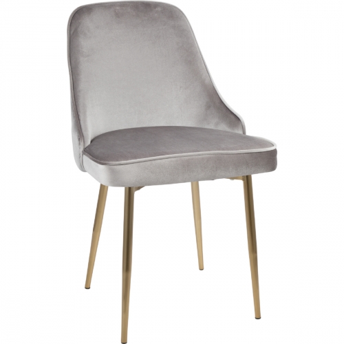 Marcel Dining Chair in Silver Velvet & Gold Frame (Set of 2)